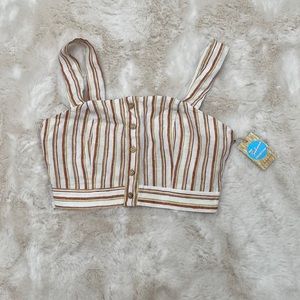 Multiple color striped crop top